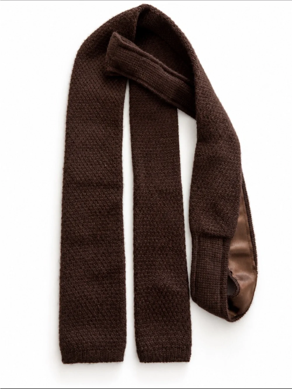 Rare ~Ralph Lauren 100% Cashmere Knit Tie in Chocolate Brown Made in Italy